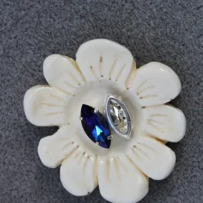 1 navette sertie swarovski 15x7 mm bermuda blue foiled (4200)