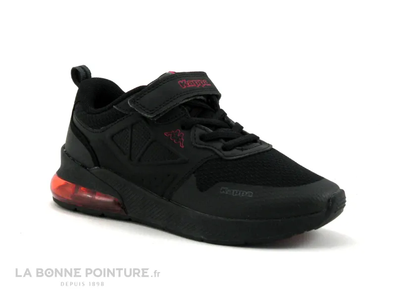 Achat chaussures Kappa Enfant Basket, vente Kappa Logo SPLINTER Ev Kid - Noir Rouge - Basket enfant elastique et velcro