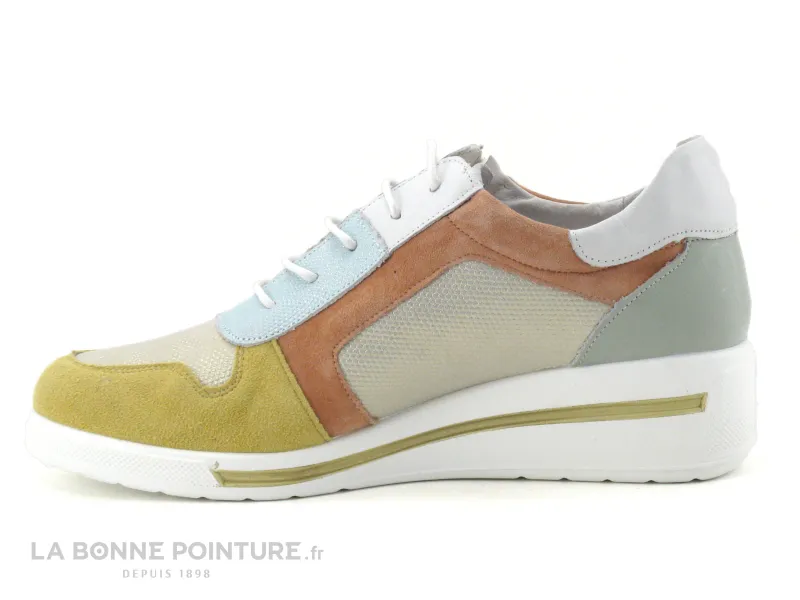 Achat chaussures Pedi Girl Femme Basket, vente Pedi Girl ALZ AMO Multi Pastel - Basket compensee Femme