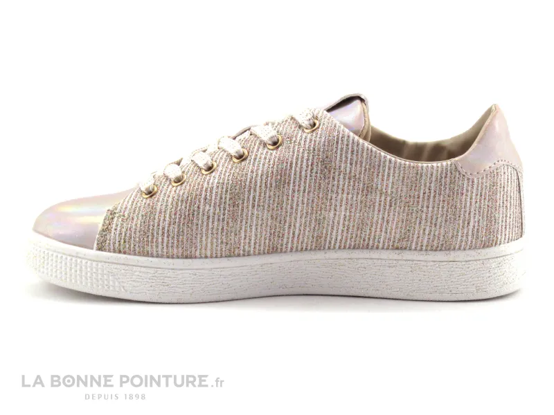 Achat chaussures So What Femme Basket, vente So What 6 Rose nude Satin - Basket mode femme