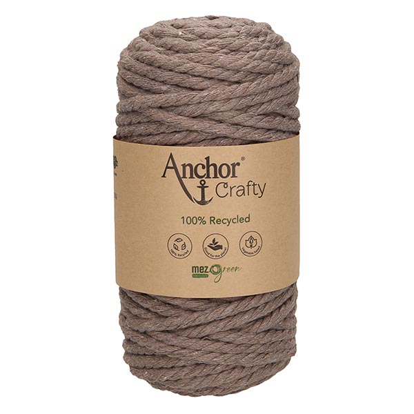 Anchor Crafty Fil macramé, recyclé [5mm] – beige foncé
