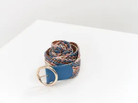 AYME - Ceinture santorin blue cuir tressé