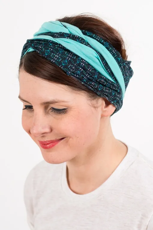 Bandeau à cheveux large bicolore Topaze