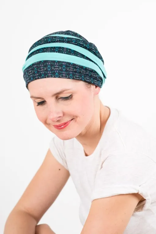 Bandeau à cheveux large bicolore Topaze