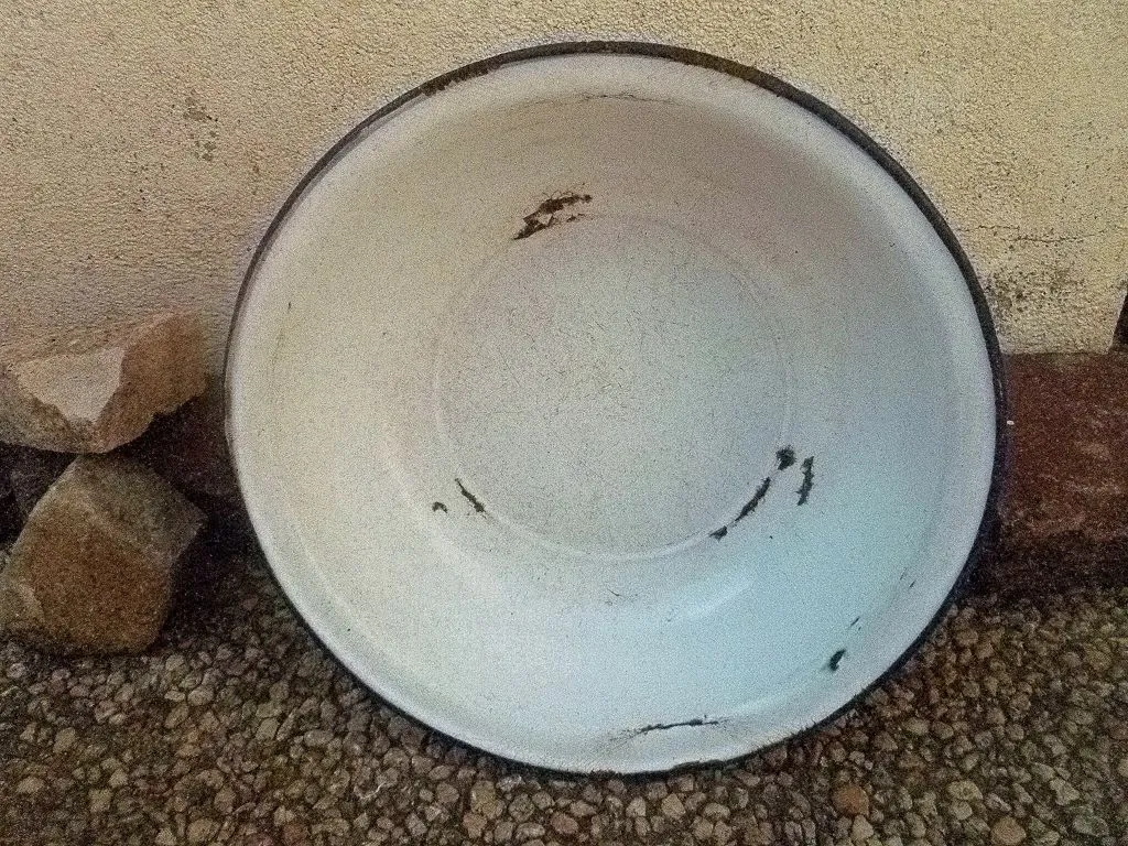 bassine acier  émaillé , vintage 