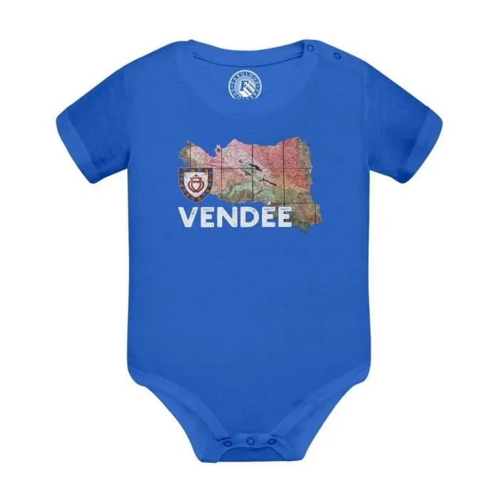 Body Bébé Manche Courte Bleu Vendée 85 Departement La Roche sur Yon Carte Ancienne