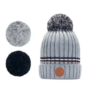 Bonnet Cabaïa Manhattan gris à pompons interchangeables