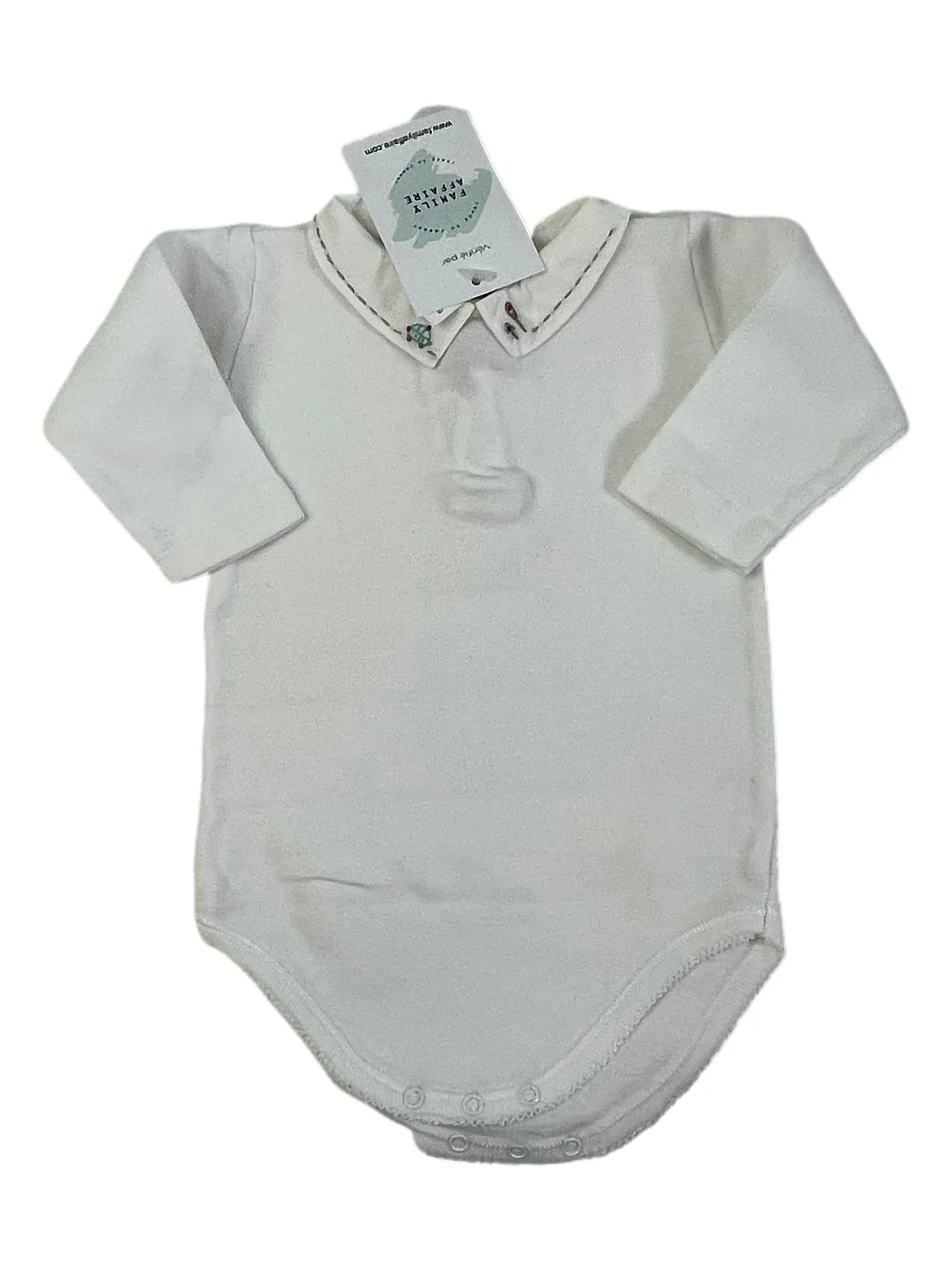 BONPOINT 3 mois body blanc col brodé