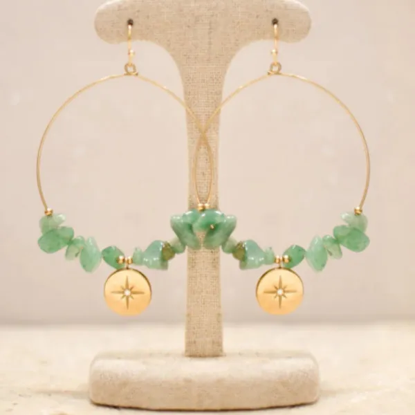 boucles d'oreilles Danaé vert
