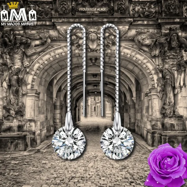 BOUCLES D'OREILLES FEMME - CHAÎNE D'OREILLES EN ARGENT