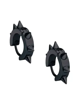 Boucles d'oreilles gothiques cloutées noires ⚔️ Boutique Épées