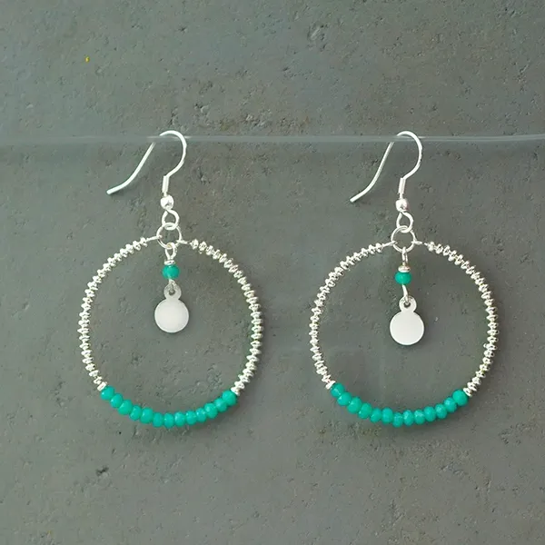 Boucles D'oreilles Perles En Verre | Bijou Indien | Pankaj e-Boutique