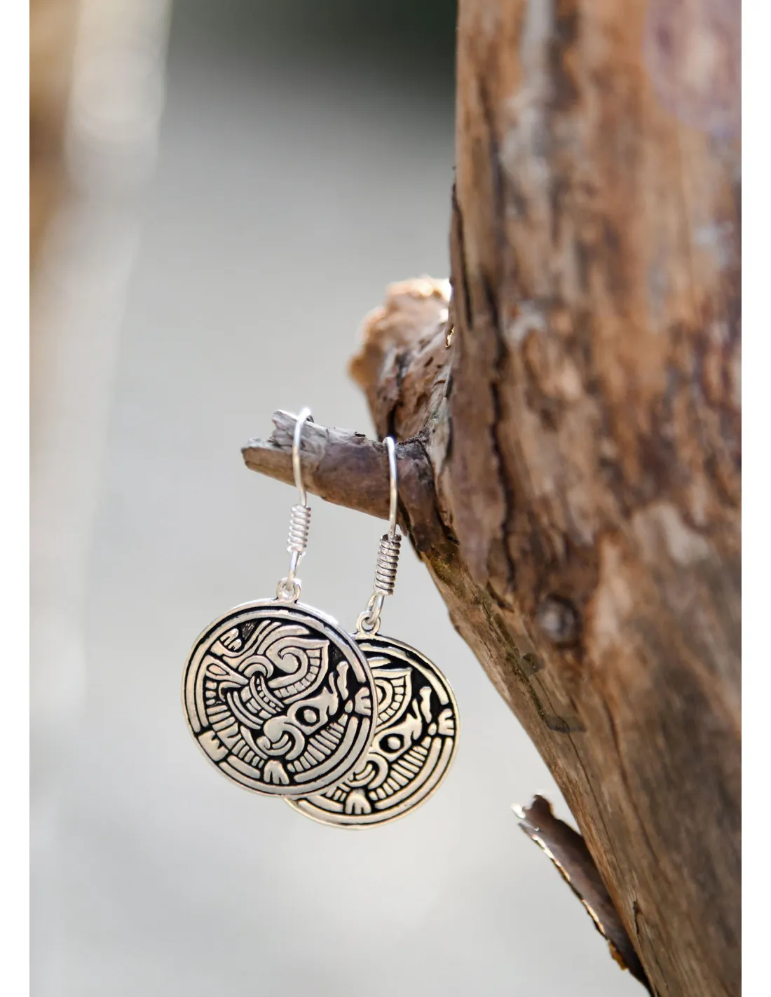Boucles d'oreilles Viking en laiton argenté ⚔️ Boutique Épées
