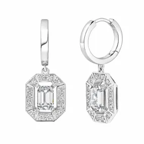 Boucles d’oreilles Or blanc 750 ‰ Diamant Art Déco