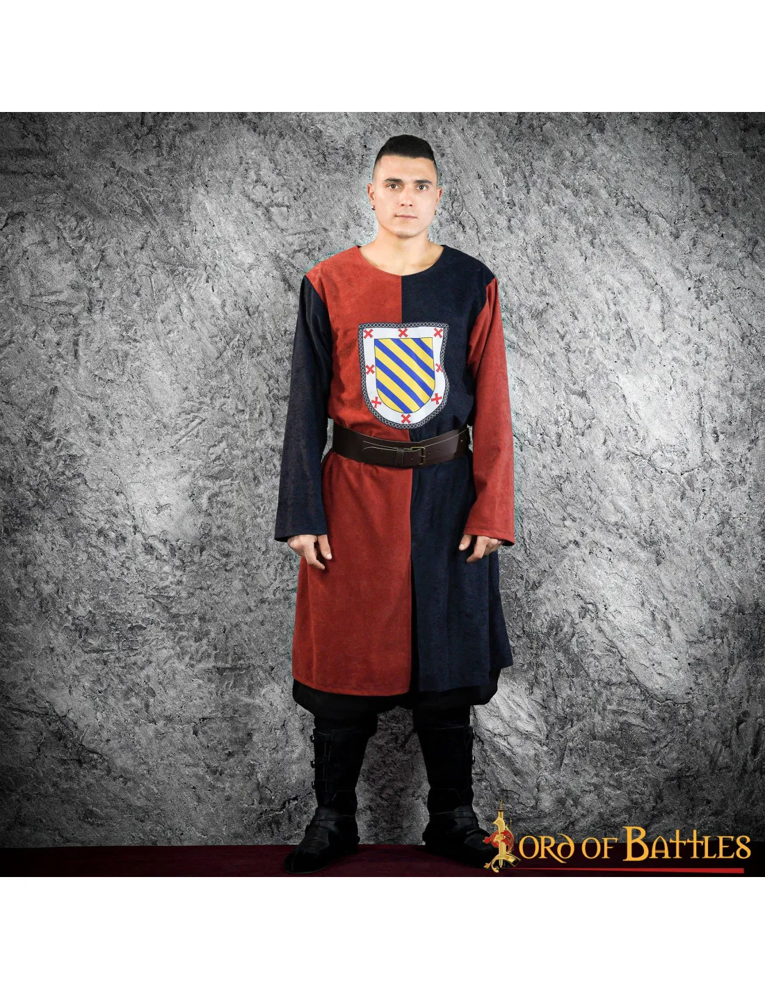 Bouclier héraldique bicolore tabard médiéval ⚔️ Boutique Épées