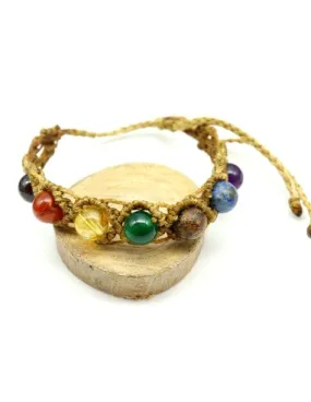 Bracelet 7 chakras macramé marron