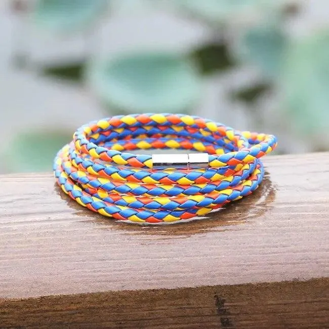 Bracelet Lanière en cuir tressé