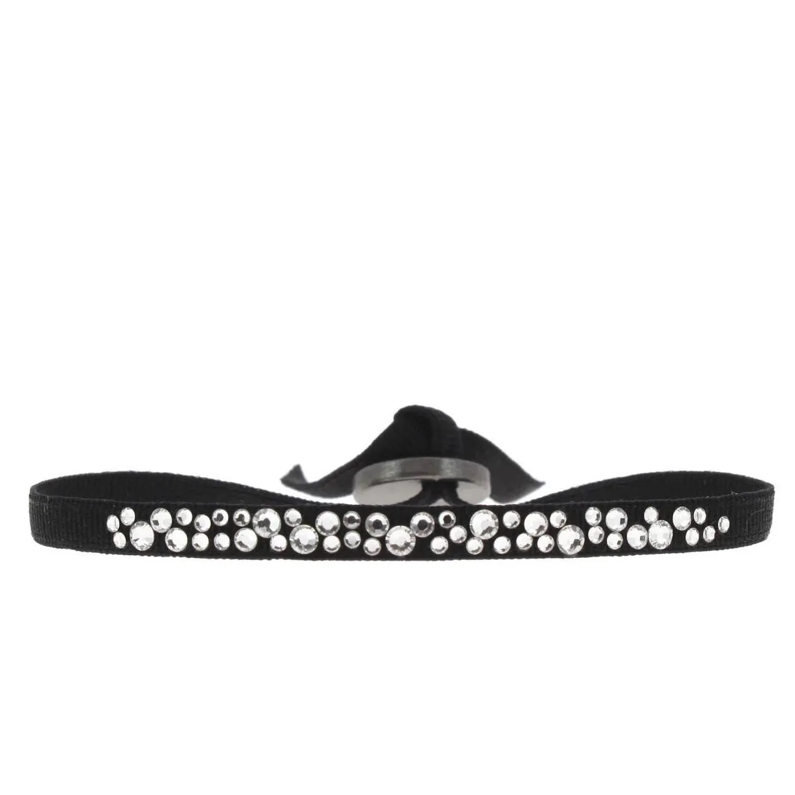 Bracelet Les Interchangeables A27799 - Bracelet Tissu Noir Cristaux Swarovski Les Interchangeables | 3 Suisses