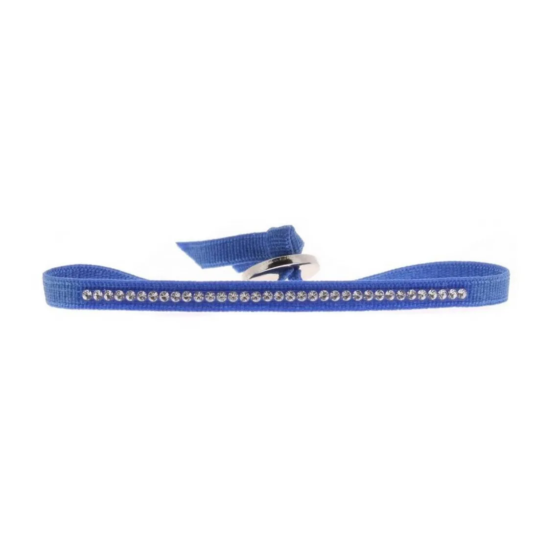 Bracelet Les Interchangeables A36213 - Bracelet Tissu Bleu Cristaux Swarovski Les Interchangeables | 3 Suisses