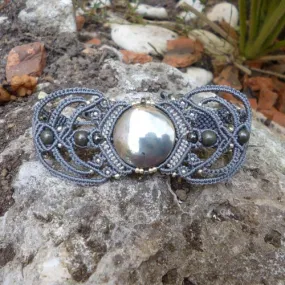 Bracelet macramé et pyrite ronde