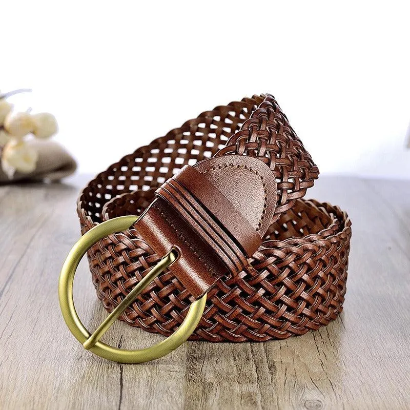 Ceinture en cuir tressé, modèle Lola