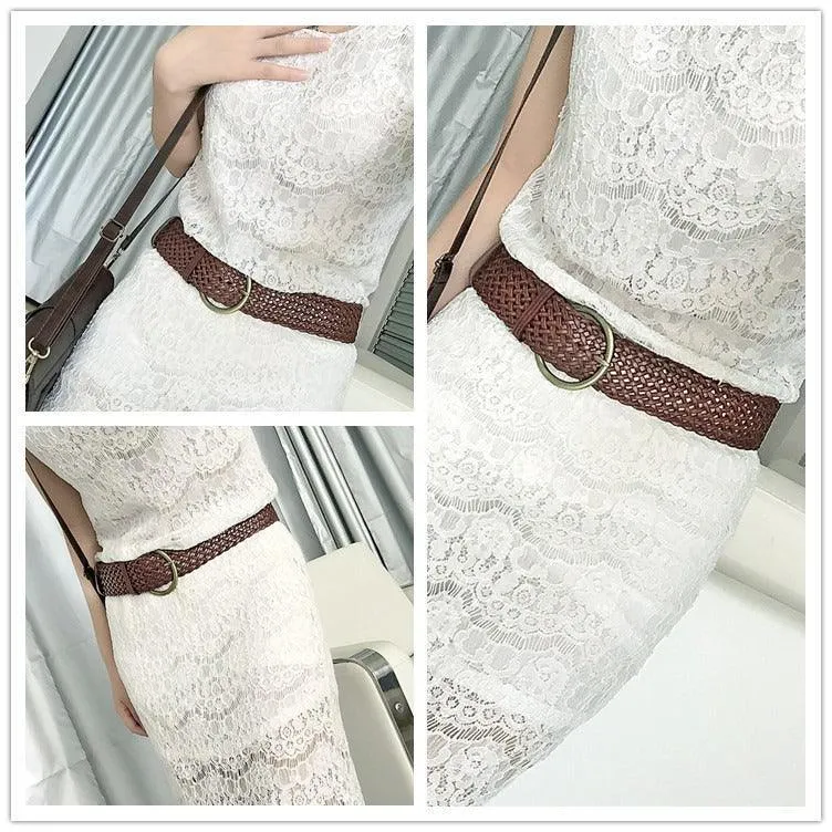 Ceinture en cuir tressé, modèle Lola