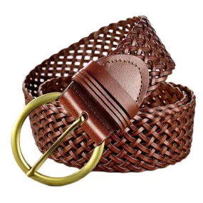 Ceinture en cuir tressé, modèle Lola