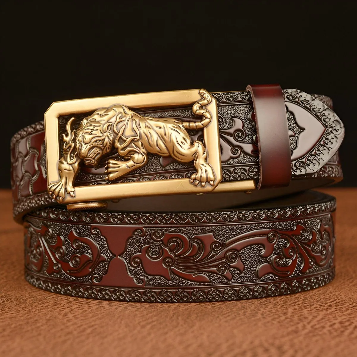 Ceinture Esprit Animal à motif tigre, modèle Kamoni