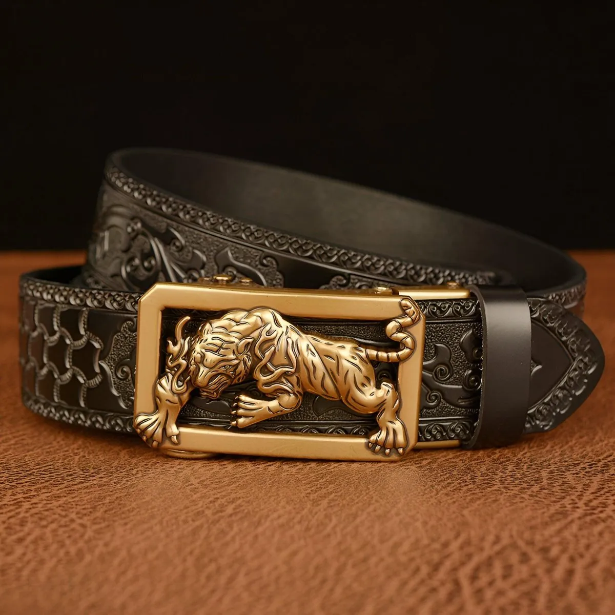 Ceinture Esprit Animal à motif tigre, modèle Kamoni