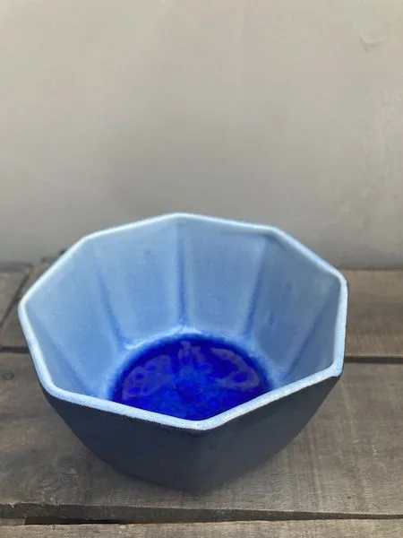 Coupelle intérieur émaillé bleu