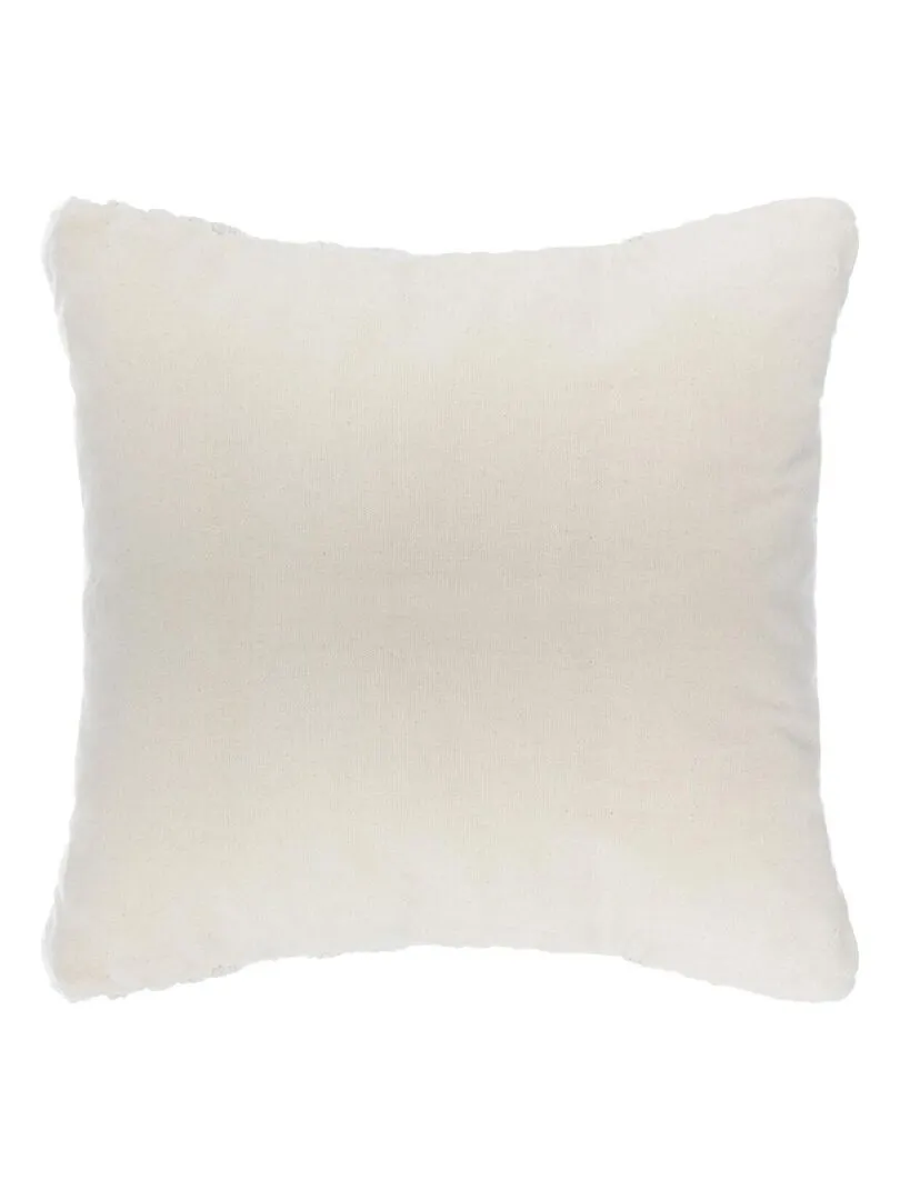 Coussin déhoussable en macramé - Ecru