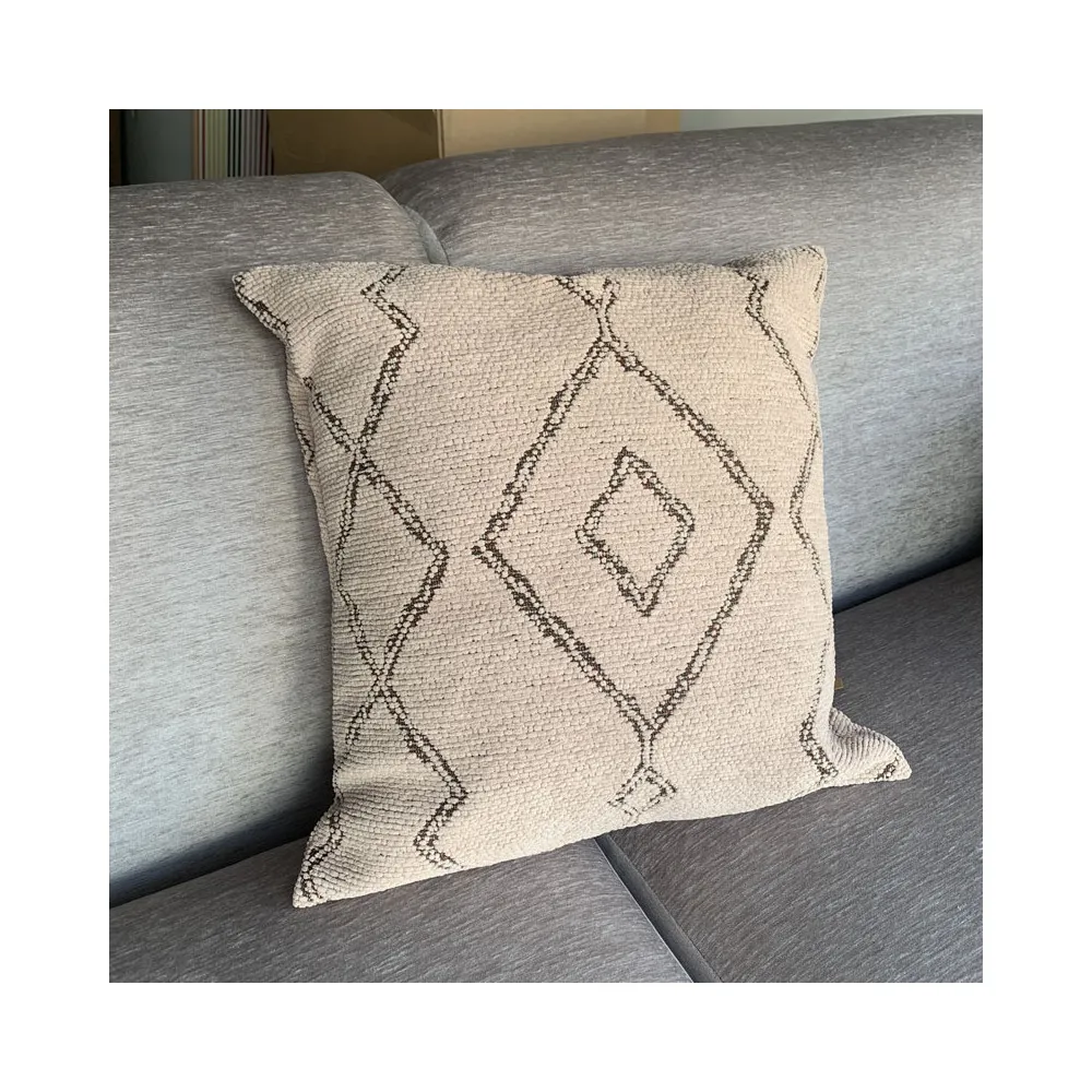Coussin tressé Pôdevache Evato carré 45x45cm