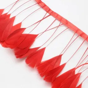 Environ 220cm de plume colorées rouge-q040- création bijoux -