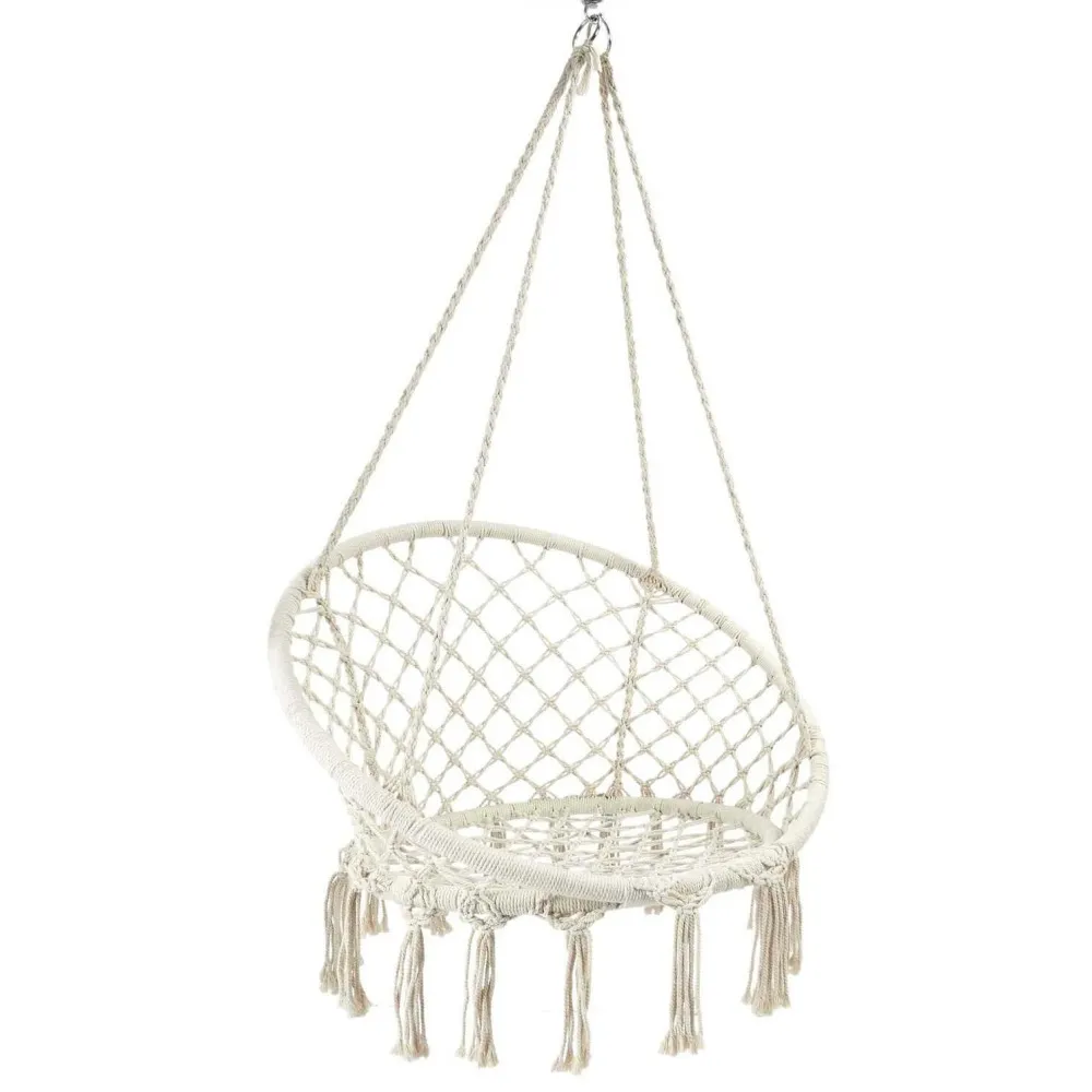 Fauteuil suspendu macramé terre inconnue 120 x 80 cm