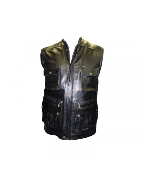 Gilet en cuir d'Agneau homme  artisanale ROBIN