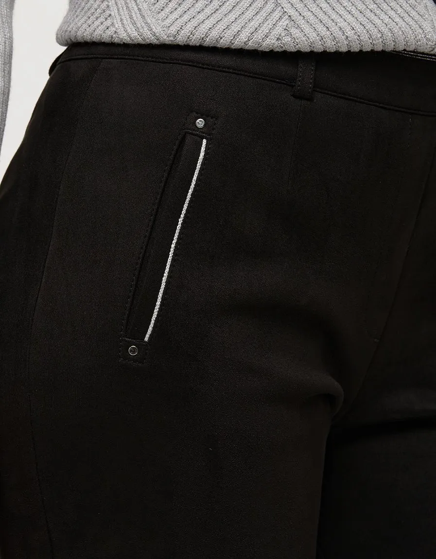 Jegging 7/8è suédine noir 
