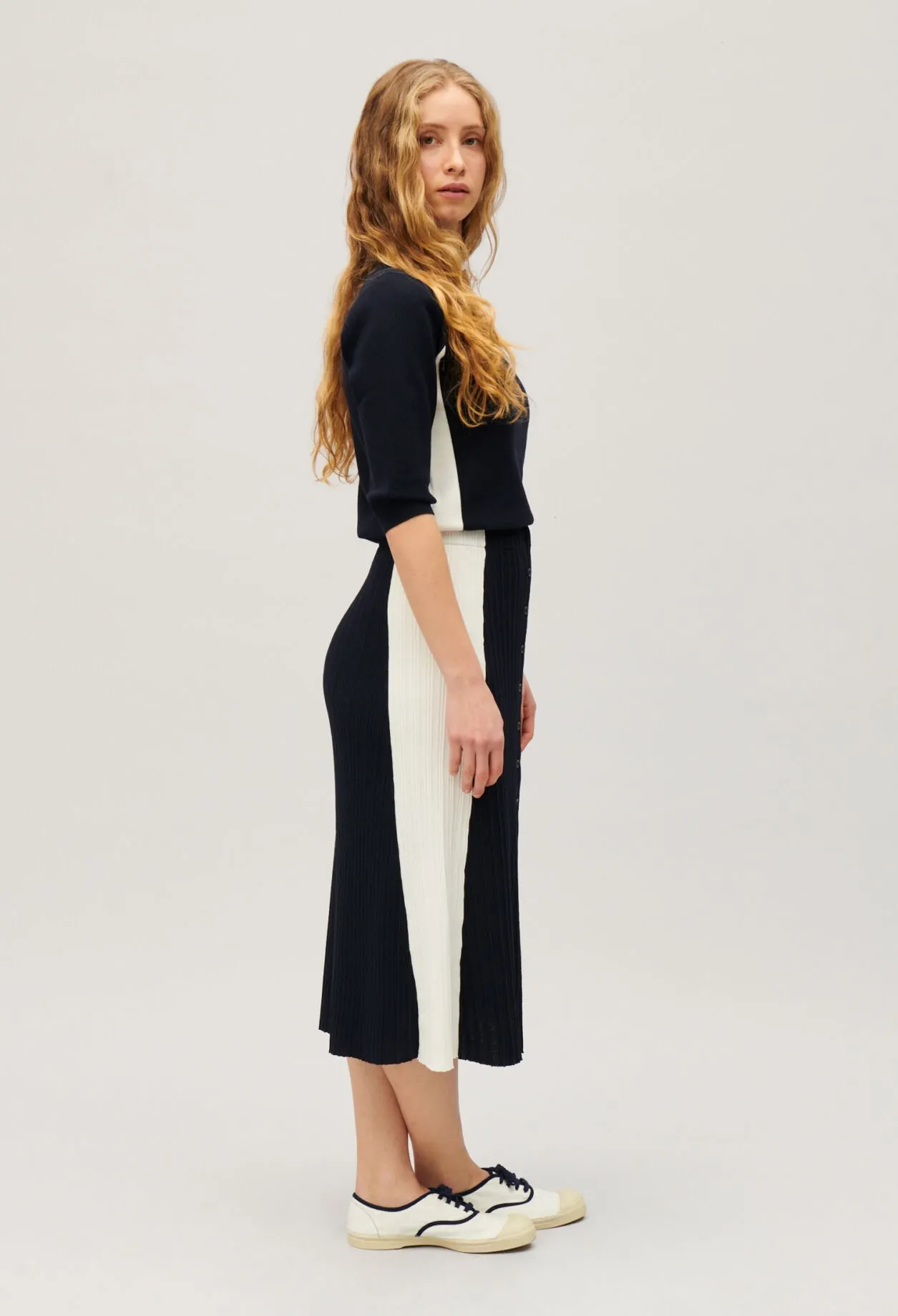 Jupe midi bicolore | Claudie FR