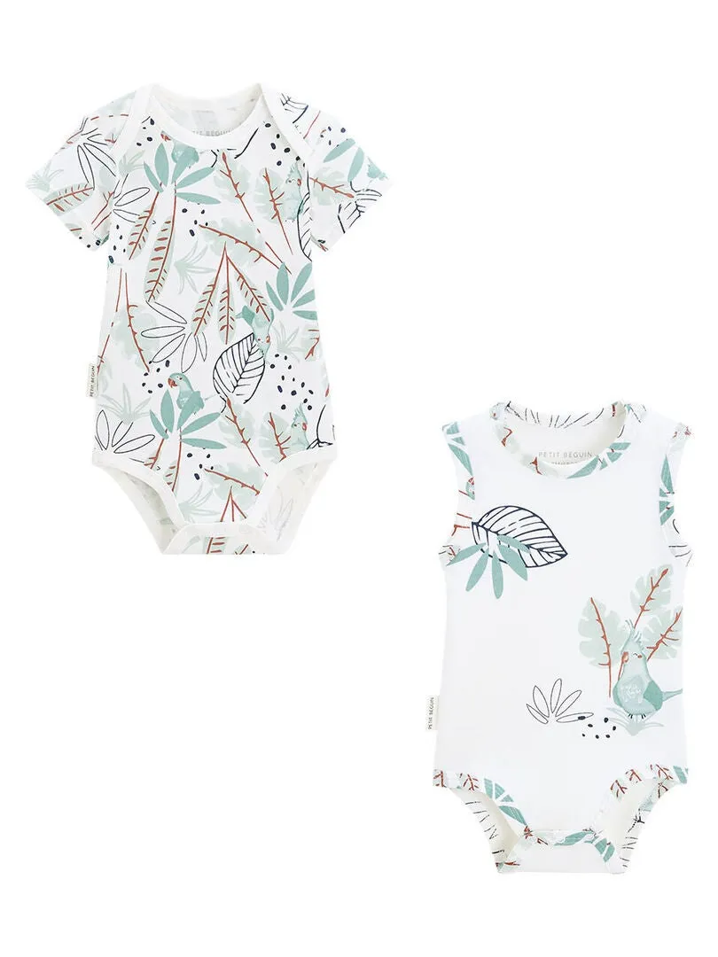Lot de 2 bodies bébé manches courtes Belem - Bleu
