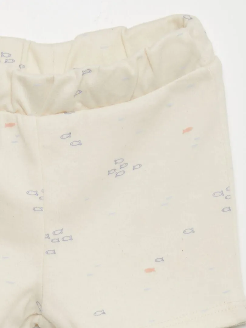 Lot de 2 boxers en coton - Beige