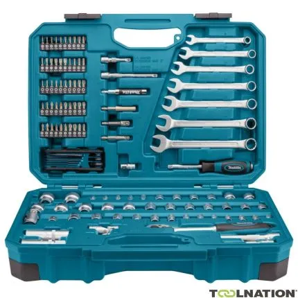 Makita Accessoires E-06616 Jeu d''outils à main 120 pièces dans une mallette en plastique