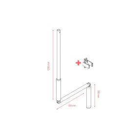Manivelle complète blanche  Deprat 1,2 mètre plus clip