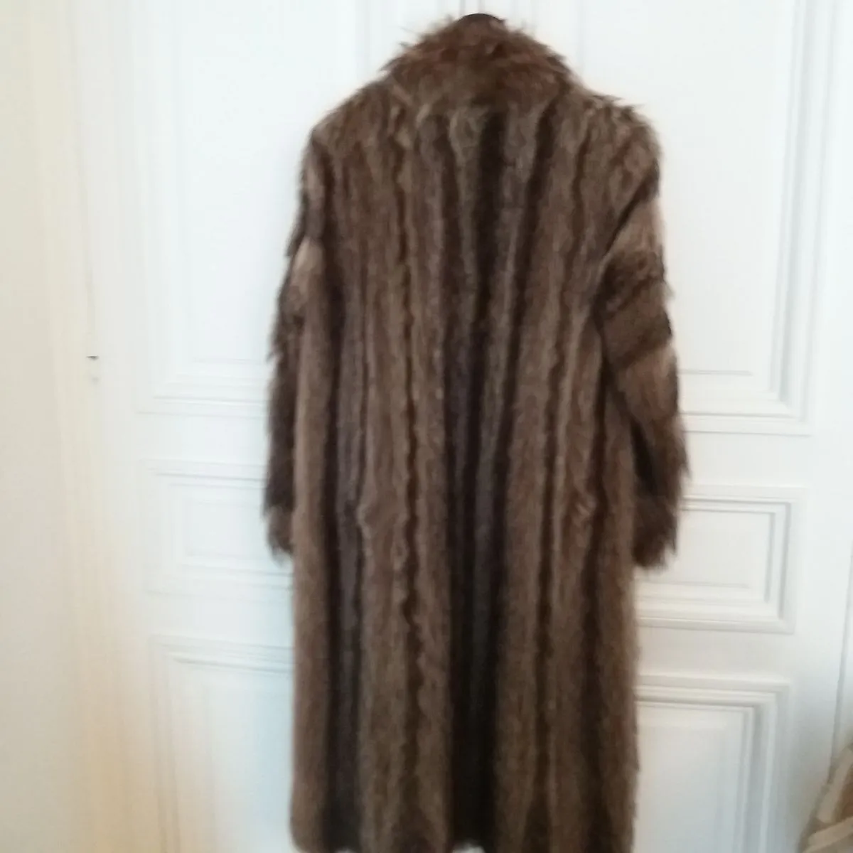 Manteau fourrure marmotte argentée