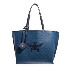 MCM Himmel Lts Shopper Med Vc Navy Blazer | Sac à provisions
