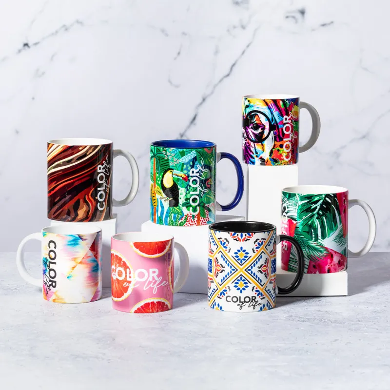 Mug bicolore en céramique personnalisé en sublimation