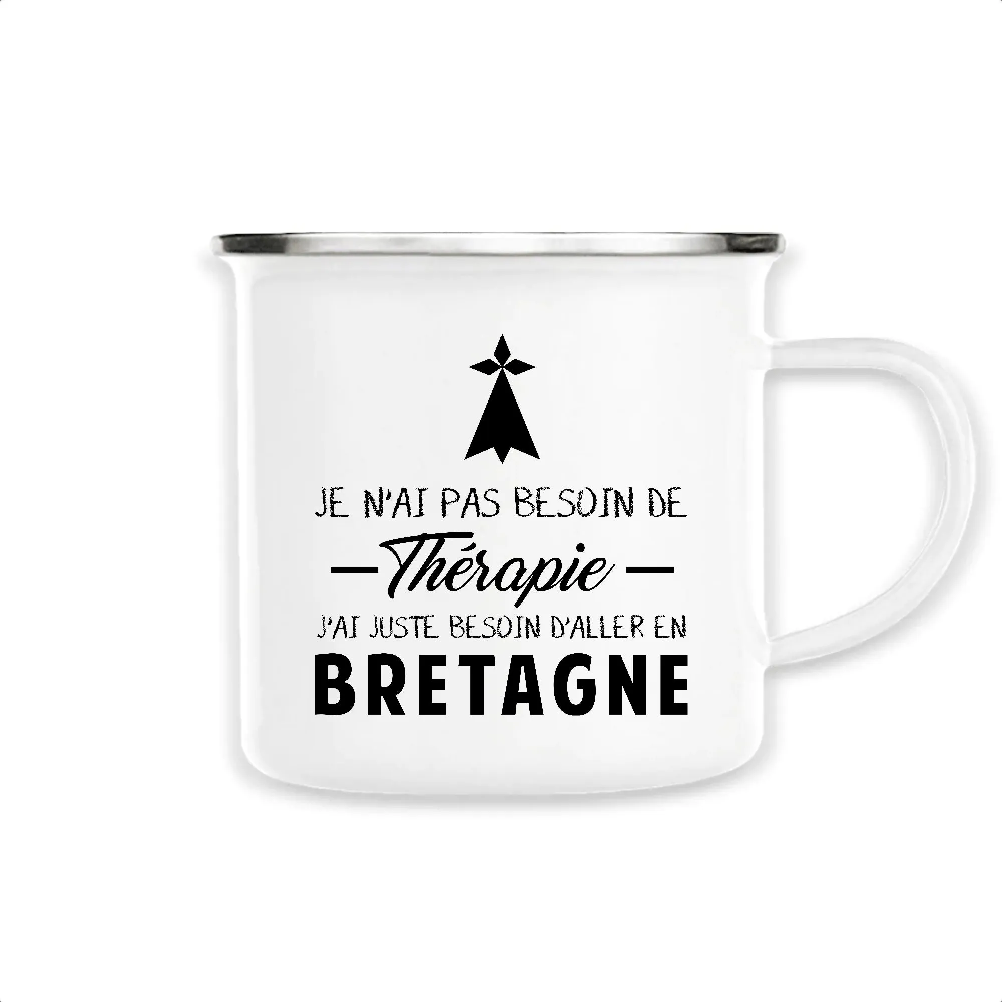 Mug émail tasse à café souvenir de Bretagne - Impression FR