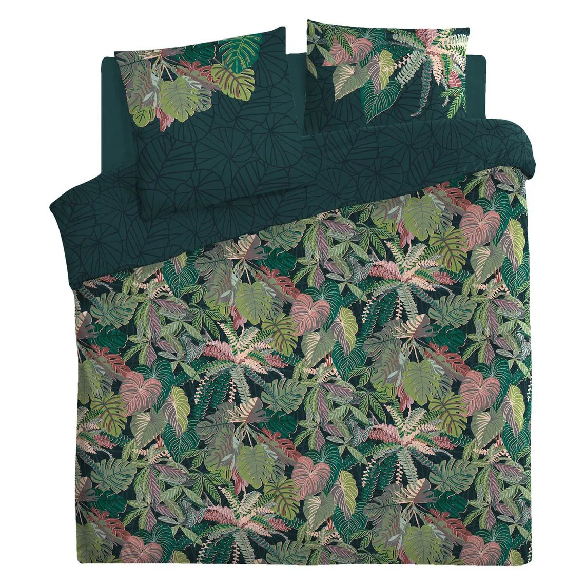 Parure imprimé ?Eden? vert cedre 240x220 | 3 Suisses