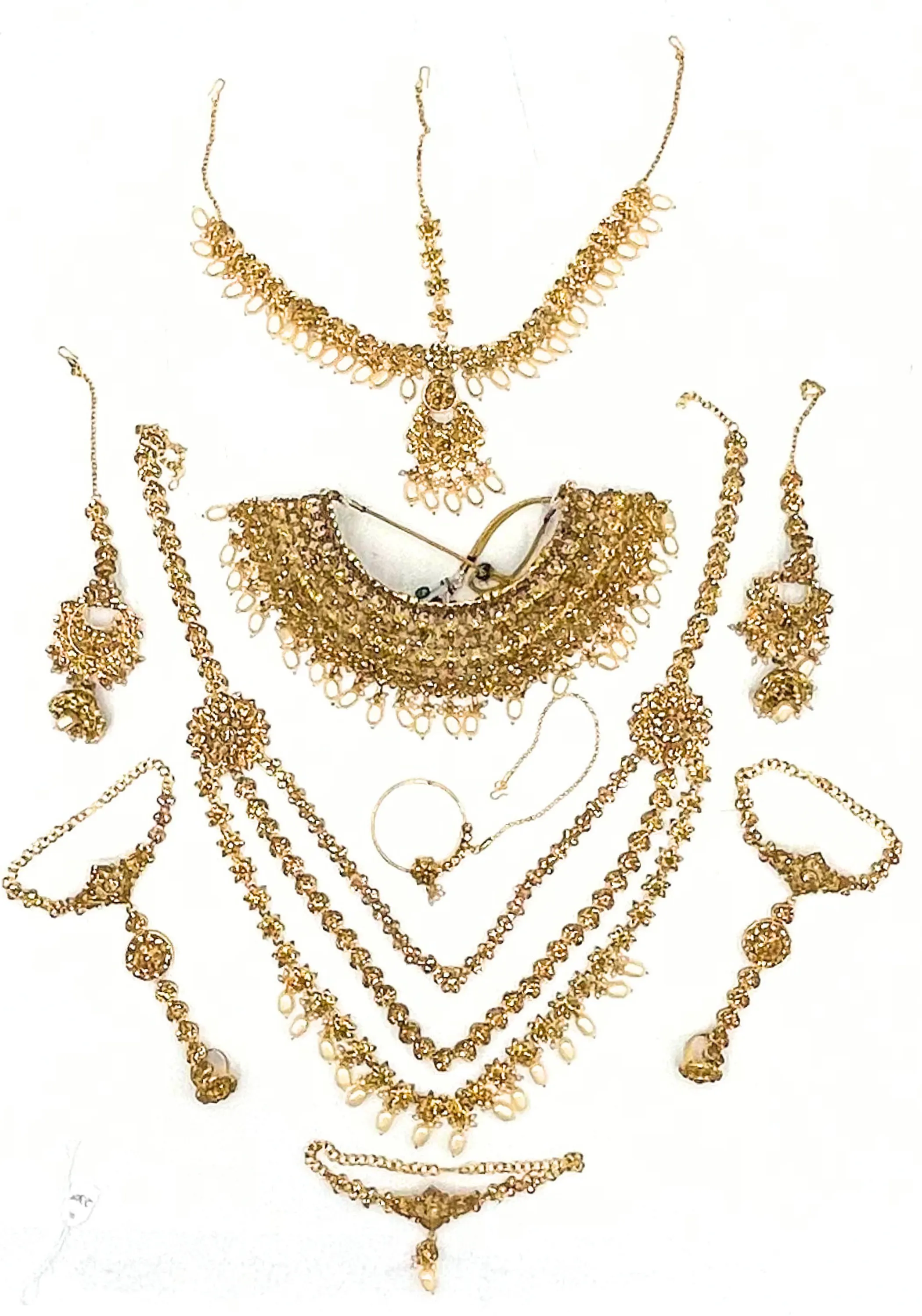 Parure Mariée dorée Aishwarya 9 pcs