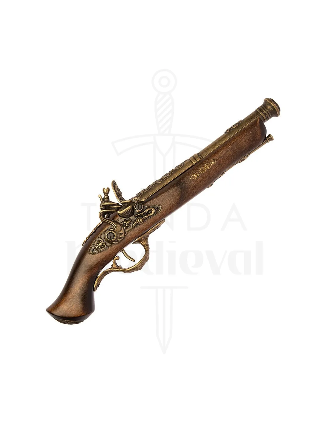 Pistolet à silex en laiton français, XVIIIe siècle ⚔️ Boutique Épées