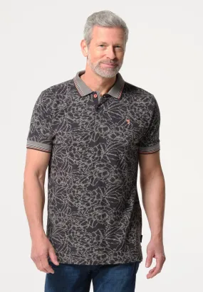 Polo homme fleurs en filigrane
