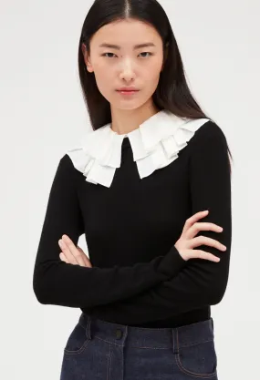 Pull noir double col amovibles | Claudie FR